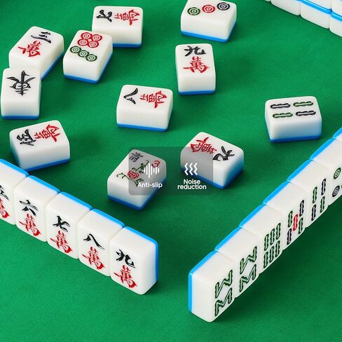 حصيرة طاولة ألعاب Mahjong Mat مناسبة لألعاب Mahjong Tile Game Poker Game Domino Game Mat مصنوعة من مادة مطاطية (أخضر، 22 بوصة) in Kuwait