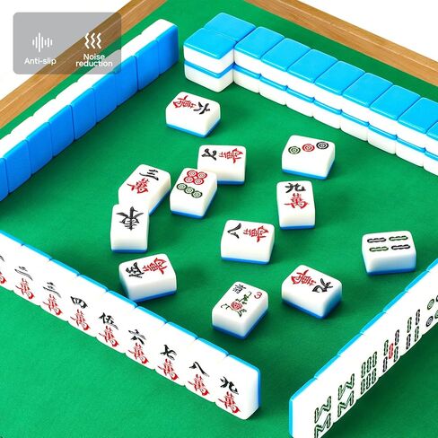 حصيرة طاولة ألعاب Mahjong Mat مناسبة لألعاب Mahjong Tile Game Poker Game Domino Game Mat مصنوعة من مادة مطاطية (أخضر، 22 بوصة) in Kuwait