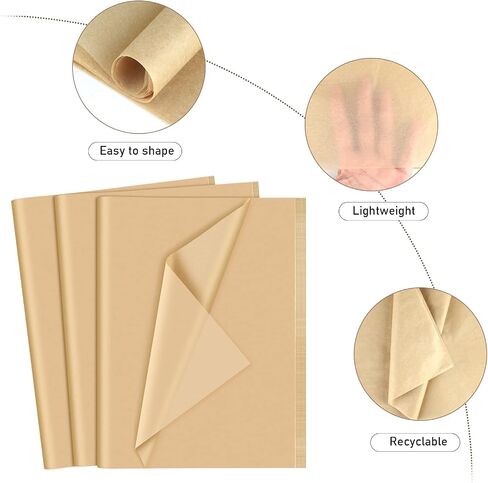 NEBURORA 120 Sheets Gold Tissue Paper Gift Wrapping Paper Bulk in Kuwait