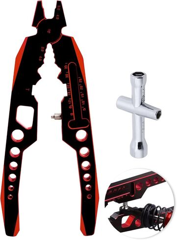 Hobbyfire RC Shocks Pliers Shock Shaft and Ball End Multi-Function Pliers and Small 4-Way Cross Wrench for 1/8 1/10 Scale RC Cars Crawlers Monster Trucks Buggies (Black-Gold) in Saudi Arabia