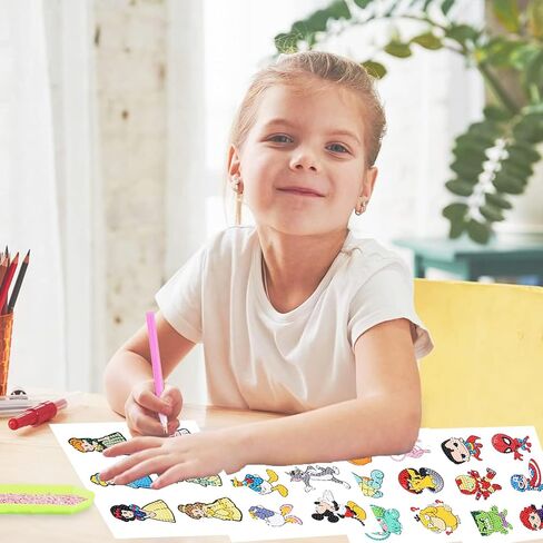 HITO 48 Pcs Diamond Painting Stickers Kits for Kids,Cartoon Diamond Art Stickers for Kids,Mosaic Stickers Gem Art for Kids Ages 4-12 in Kuwait