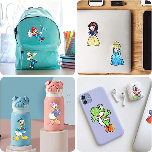 HITO 48 Pcs Diamond Painting Stickers Kits for Kids,Cartoon Diamond Art Stickers for Kids,Mosaic Stickers Gem Art for Kids Ages 4-12 in Kuwait