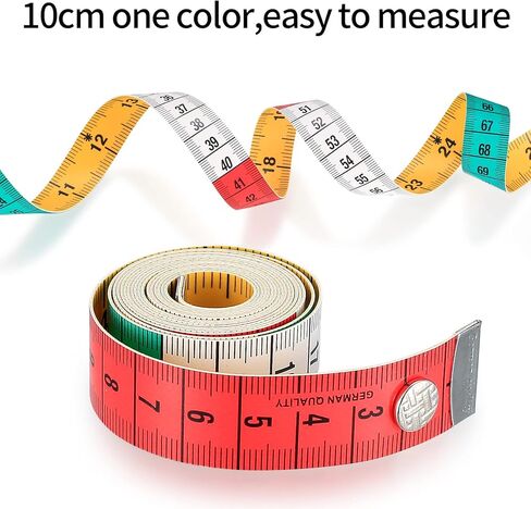 2 Pcs Fabric Tape Measure, Soft Body Measuring Tapes, 60 inch/150 cm Cloth Measuring Tapes, with Snap Button Closure, for Fabric Tailor Sewing Cloth Knitting Craft Body Measurements in Kuwait