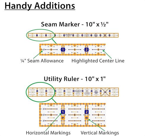UltraGrid من QuiltCut USA Made Non-Slip Quilting Ruler - مجموعة كومبو مكونة من 4 قطع مقاس 6 × 24 بوصة in Kuwait