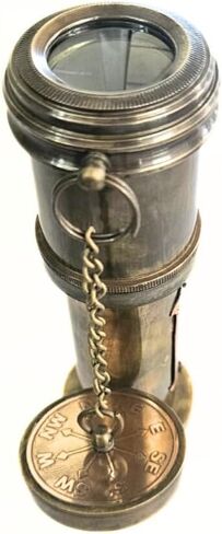 هدايا صوفيا تلسكوب نحاسي عتيق مقاس 16 بوصة قرصان ميرين مع حقيبة جلدية Dolland London1920 |Travlling| مغامرة | المشي لمسافات طويلة | إكسسوارات رياضية خارجية. in Kuwait