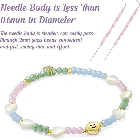 Bead Spinner Needles, 3Pcs Clay Beading Needles, Stainless Steel Curved Beading Needles and 4Pcs Big Eye Seed Beading Needles for Jewelry Making in Kuwait