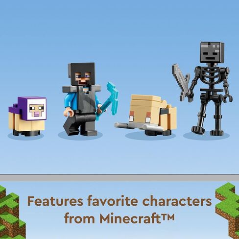 ليجو لعبة بناء البوابة المدمرة من ماين كرافت 21172 مع شخصيات هيكل عظمي ستيف ويذر، فكرة هدية للاطفال من سن 8 سنوات فما فوق، الاولاد والبنات in Saudi Arabia