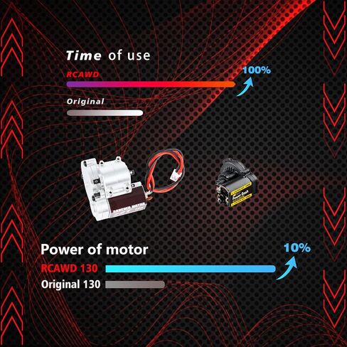 RCAWD FCX24 Motor 130 72t & FCX24 مجموعة علبة التروس المعدنية لناقل الحركة FMS 1/24 FCX24 Power Wagon، Smasher V2 Monster Truck ترقيات الأجزاء باللون الأسود in Kuwait