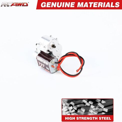 RCAWD FCX24 Motor 130 72t & FCX24 مجموعة علبة التروس المعدنية لناقل الحركة FMS 1/24 FCX24 Power Wagon، Smasher V2 Monster Truck ترقيات الأجزاء باللون الأسود in Kuwait
