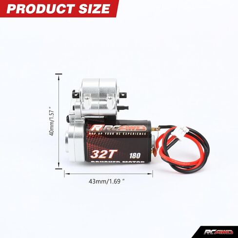 RCAWD FCX24 Motor 130 72t & FCX24 مجموعة علبة التروس المعدنية لناقل الحركة FMS 1/24 FCX24 Power Wagon، Smasher V2 Monster Truck ترقيات الأجزاء باللون الأسود in Kuwait