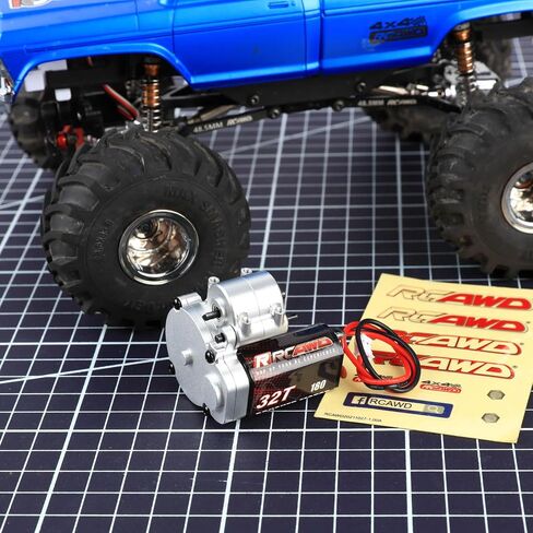 RCAWD FCX24 Motor 130 72t & FCX24 مجموعة علبة التروس المعدنية لناقل الحركة FMS 1/24 FCX24 Power Wagon، Smasher V2 Monster Truck ترقيات الأجزاء باللون الأسود in Kuwait