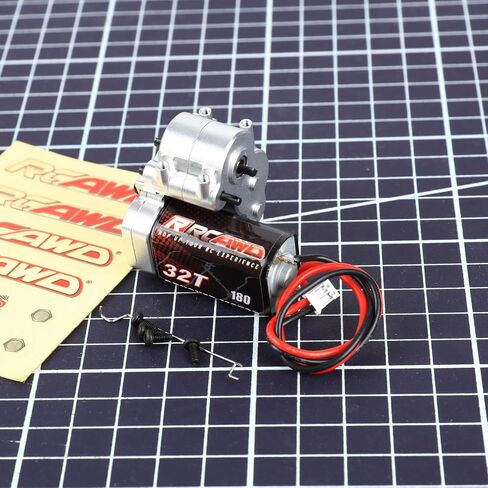 RCAWD FCX24 Motor 130 72t & FCX24 مجموعة علبة التروس المعدنية لناقل الحركة FMS 1/24 FCX24 Power Wagon، Smasher V2 Monster Truck ترقيات الأجزاء باللون الأسود in Kuwait