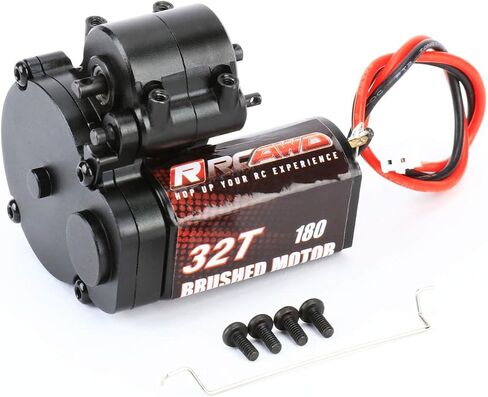 RCAWD FCX24 Motor 130 72t & FCX24 مجموعة علبة التروس المعدنية لناقل الحركة FMS 1/24 FCX24 Power Wagon، Smasher V2 Monster Truck ترقيات الأجزاء باللون الأسود in Kuwait