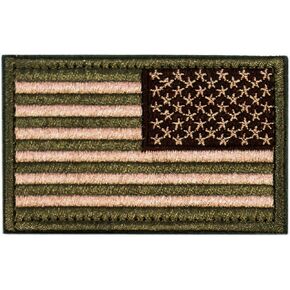 Tactical Patches of USA US American Flag Reverse, with Hook and Loop for Backpacks Caps Hats Jackets Pants, Military Army Uniform Emblems, Size 3x2 Inches