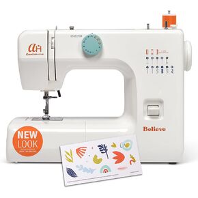 The Believe Beginner Sewing Machine by American Home Makes Sewing for Beginners Easy on Portable Small Sewing Machine with 12 Built-In Stitches, Automatic Stitch Control Plus Fun Decals, AH600 in Saudi Arabia
