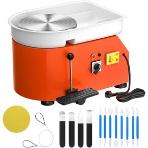 SKYTOU Pottery Wheel Pottery Forming Machine 25CM 350W Electric Pottery Wheel with Foot Pedal DIY Clay Tool Ceramic Machine Work Clay Art Craft (Blue)
