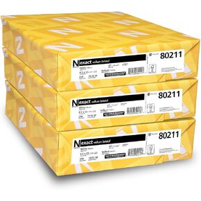 Wausau Exact Vellum Bristol Cardstock, 250 Sheets, White, 94 Brightness, 67 lb, 8.5 x 14 Inches