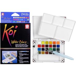 SAKURA Koi Pocket Field Sketch Kit - Watercolor Sets for Painting On the Go - 12 Colors - 1 Water Brush - 1 Sponge - 1 Palette (Pack of 2) in Saudi Arabia