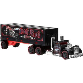 Hot Wheels Super Rigs, Toy Transporter Truck & Toy Car in 1:64 Scale (Styles May Vary), Black,red in Saudi Arabia
