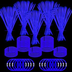 500 PCS Purple Glow Sticks Bulk 8" Glowsticks with Connectors Glow in the Dark Bracelet and Necklaces 4th of July Sticks Light Up Neon Party Favor for Halloween Christmas Wedding Birthday