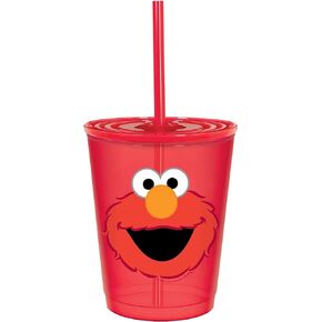 Amscan Everyday Sesame Street Sippy Plastic Cup - 12 Oz.| 1 Red Kids Cup, Perfect Party Favor & Drinkware For Kids Birthday Party, Themed Event, Baby Shower, Indoor & Outdoor Event & More