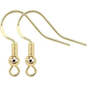 BEADNOVA Earring Hooks 4pcs 14k Gold Filled Earring Kits with Rubber Backs Ear Wire Hook for Jewelry Making DIY Ear Post Supplies (4pcs Earwires and 4 pcs Backs)