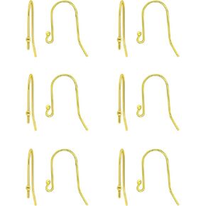 Sea of Ice 925 Sterling Silver Ear Wires Ball End French Earring Hooks for Drop Dangle Earrings Jewelry Making, DIY Jewelry Findings Parts 12 Pcs/ 6 Pairs
