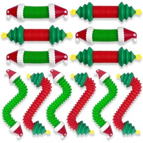 Anditoy 6 Pack Christmas Mini Pop Tubes Sensory Toys for Kids Boys Girls Toddlers Christmas Stocking Stuffers Gifts in Kuwait