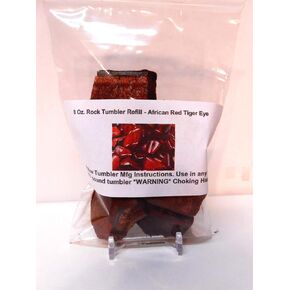 Rockhound's First Choice Rock Tumbler Gem Refill Kit African Red Tiger Eye Tumbling Rough 8oz