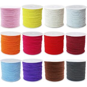 Assorted Elastic Beaded Cords 2mm 2/25 inch 300ft Elastic Bracelet String for Bracelets,Small Bungee Shock Cord for DIY Crafts, Beading and Sewing (ZH168)
