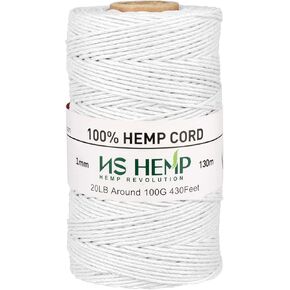 【 NS HEMP 】 بكرة خيوط القنب المستدامة لصنع المجوهرات والأساور والقلائد والفنون والحرف اليدوية وتزيين الهدايا والمزيد - 1 مم 130 متر (026 خام)