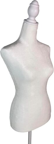 Female Mannequin Torso Dress Form with Wooden Tripod Base Stand Adjustable 60-67 Inch for Sewing Dressmakers Dress Jewelry Display,Beige Velvet in Kuwait