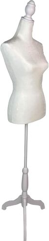 Female Mannequin Torso Dress Form with Wooden Tripod Base Stand Adjustable 60-67 Inch for Sewing Dressmakers Dress Jewelry Display,Beige Velvet in Kuwait