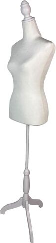 Female Mannequin Torso Dress Form with Wooden Tripod Base Stand Adjustable 60-67 Inch for Sewing Dressmakers Dress Jewelry Display,Beige Velvet in Kuwait