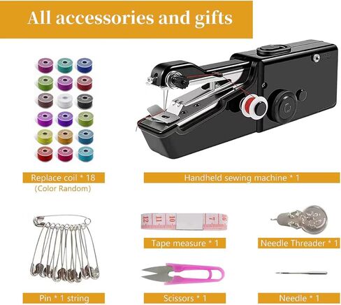 Handheld Sewing Machine,Mini Sewing Machine for Quick Stitching,Portable Sewing Machine Suitable for Home,Travel and DIY,Electric Handheld Sewing Machine for Beginners，easy，Black in Kuwait