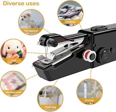 Handheld Sewing Machine,Mini Sewing Machine for Quick Stitching,Portable Sewing Machine Suitable for Home,Travel and DIY,Electric Handheld Sewing Machine for Beginners，easy，Black in Kuwait