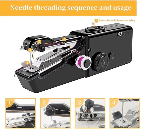 Handheld Sewing Machine,Mini Sewing Machine for Quick Stitching,Portable Sewing Machine Suitable for Home,Travel and DIY,Electric Handheld Sewing Machine for Beginners，easy，Black in Kuwait