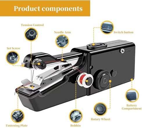 Handheld Sewing Machine,Mini Sewing Machine for Quick Stitching,Portable Sewing Machine Suitable for Home,Travel and DIY,Electric Handheld Sewing Machine for Beginners，easy，Black in Kuwait