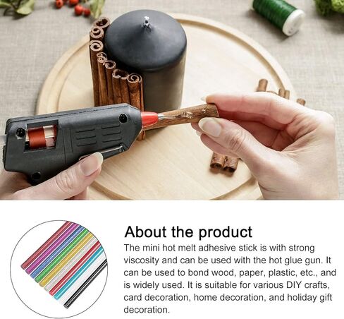 Rebower Hot Glue Sticks Mini Adhesive Hot Melt Glue Gun Sticks, [for Art, Craft, DIY, Card Making] - 0.27" x 4"/Glitter Colorful/120 Pcs in Saudi Arabia