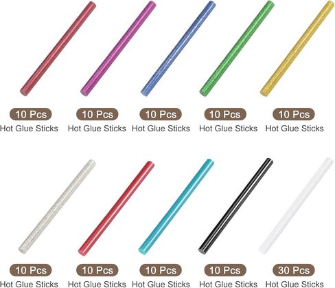 Rebower Hot Glue Sticks Mini Adhesive Hot Melt Glue Gun Sticks, [for Art, Craft, DIY, Card Making] - 0.27" x 4"/Glitter Colorful/120 Pcs in Saudi Arabia