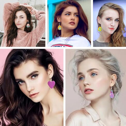 قطع طين البوليمر من مادلين رو لصنع الأقراط، مجموعة 215 قطعة من قوالب حلق الطين مع 49 شكلاً من قطع الطين المصنوعة من الفولاذ المقاوم للصدأ لمجوهرات طين البوليمر in Kuwait