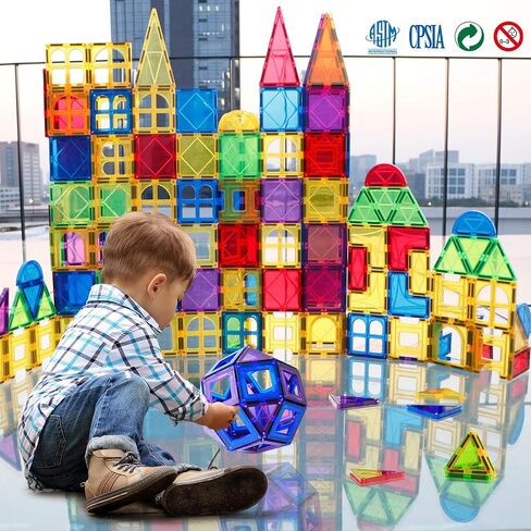 Magnetic Tiles Kids Magnetic Blocks 32PCS Building Sets for Kids Ages 3+ in Kuwait