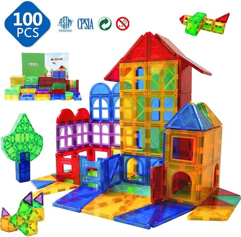 Magnetic Tiles Kids Magnetic Blocks 32PCS Building Sets for Kids Ages 3+ in Kuwait
