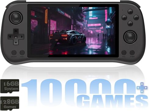وحدة تحكم ألعاب محمولة باليد CredevZone X55 مقاس 5.5 بوصة، وحدات تحكم ألعاب فيديو محمولة باليد قابلة لإعادة الشحن RK3566 نظام تشغيل كلاسيكي محمول باليد 16 جيجابايت + 128 جيجابايت أزرق in Kuwait