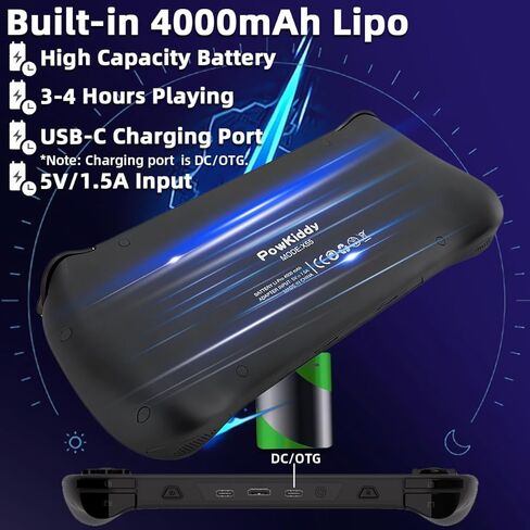 وحدة تحكم ألعاب محمولة باليد CredevZone X55 مقاس 5.5 بوصة، وحدات تحكم ألعاب فيديو محمولة باليد قابلة لإعادة الشحن RK3566 نظام تشغيل كلاسيكي محمول باليد 16 جيجابايت + 128 جيجابايت أزرق in Kuwait