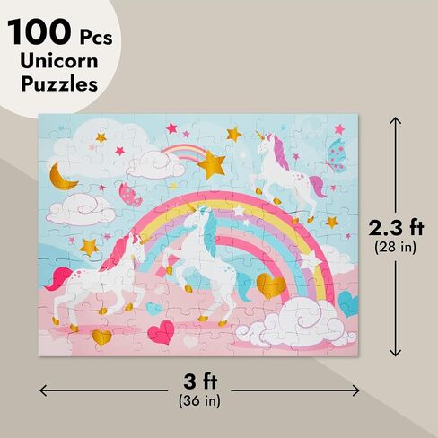 Blue Panda 100 Piece Unicorn Puzzle for Kids - Unicorn Floor Puzzle, Jigsaw Puzzle for Kids Ages 3+ in Saudi Arabia