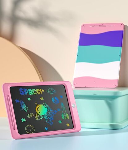 Beydoa LCD Writing Tablet for Kids, 12 Inch Colorful Doodle Board, Drawing Tablet Writing Board, Toddler Learning Toys for 2 3 4 5 6 7 8 Years Old Boys Girls, Educational Toys Birthday Gifts, Pink in Kuwait
