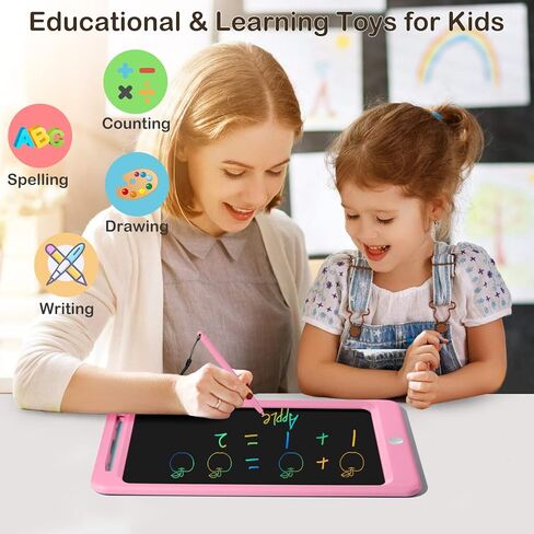Beydoa LCD Writing Tablet for Kids, 12 Inch Colorful Doodle Board, Drawing Tablet Writing Board, Toddler Learning Toys for 2 3 4 5 6 7 8 Years Old Boys Girls, Educational Toys Birthday Gifts, Pink in Kuwait