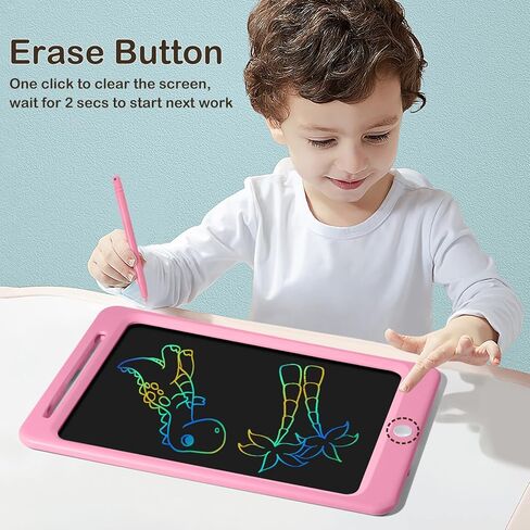 Beydoa LCD Writing Tablet for Kids, 12 Inch Colorful Doodle Board, Drawing Tablet Writing Board, Toddler Learning Toys for 2 3 4 5 6 7 8 Years Old Boys Girls, Educational Toys Birthday Gifts, Pink in Kuwait
