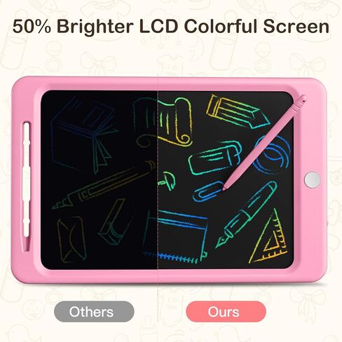 Beydoa LCD Writing Tablet for Kids, 12 Inch Colorful Doodle Board, Drawing Tablet Writing Board, Toddler Learning Toys for 2 3 4 5 6 7 8 Years Old Boys Girls, Educational Toys Birthday Gifts, Pink in Kuwait